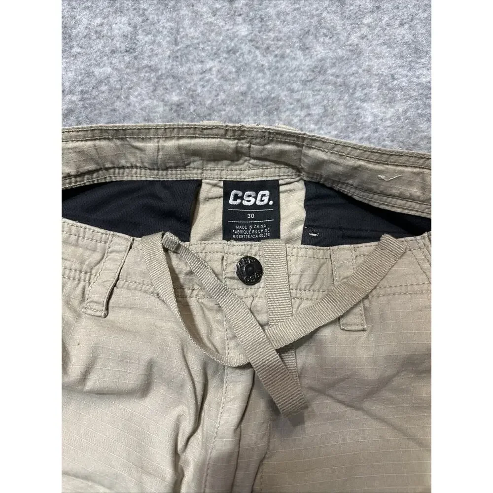 Champs Sports CSG Men's Cargo Shorts Size 30 Beige Cotton Shorts‎